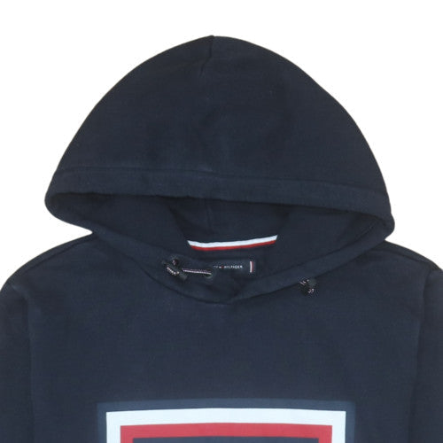 Tommy Hilfiger Men's Blue Pullover Hoodie M Classic Logo Cotton Sweatshirt