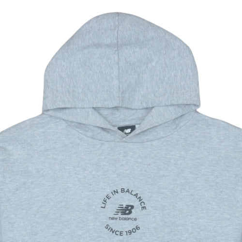 New Balance Men's Grey Small Pullover Hoodie Fleece Sweatshirt
