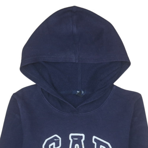 Gap Womens Navy Pullover Hoodie Size S Cotton Blend Casual Sweatshirt