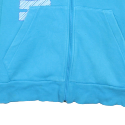 Puma Mens Blue Full Zip Hoodie Size M Graphic Print Fleece