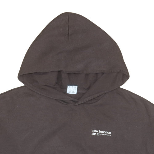 New Balance Women Brown L Pullover Hoodie Cotton Blend