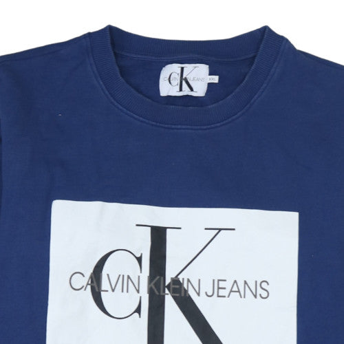Calvin Klein Jeans Men's Blue Logo Crew Neck Sweatshirt XXL