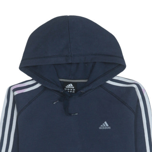 Adidas Men's Blue Pullover Hoodie Medium Regular Fit Sportswear