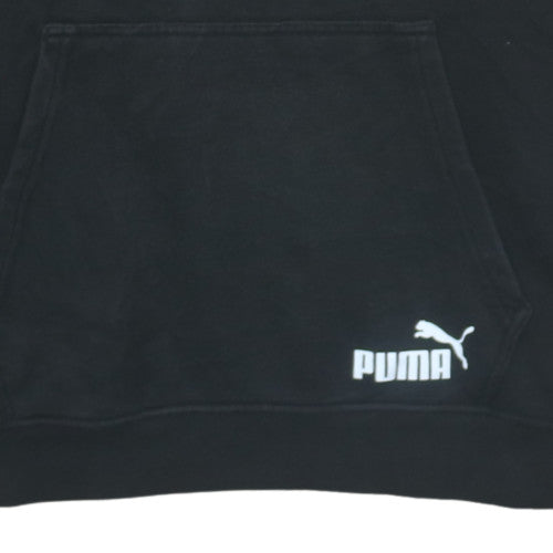 Puma Men's Black Pullover Hoodie Small Logo Graphic Fleece