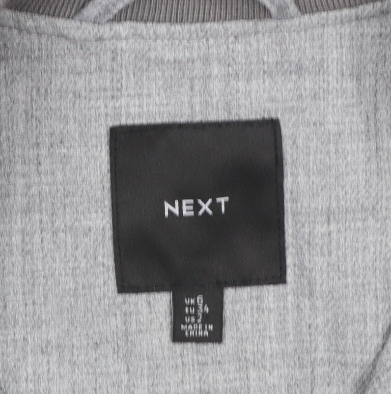 Next Women Grey Size 6 Bomber Jacket Polyester Blend Lined