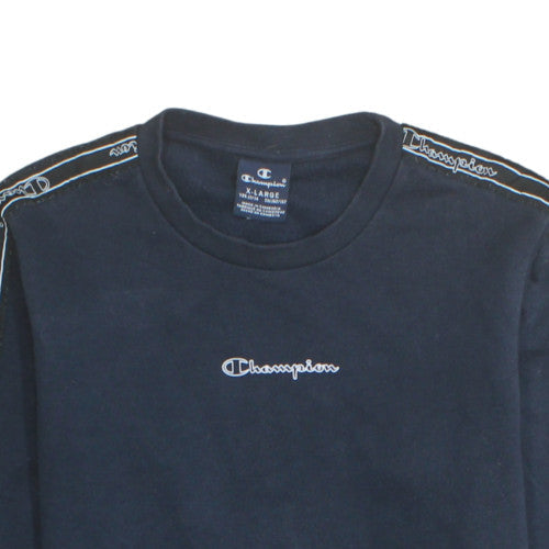 Champion Boys Black Pullover Sweatshirt 13-14 Years Crew Neck Logo Style