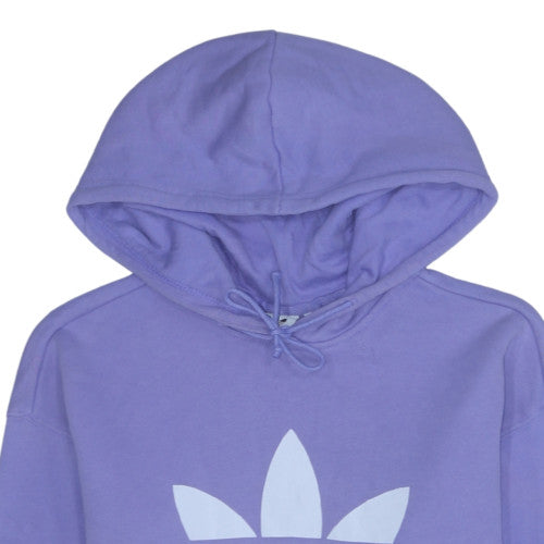 Adidas Womens Purple Pullover Hoodie Size 8 Relaxed Fit