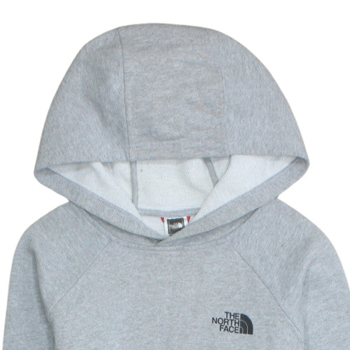 The North Face Men's Grey Pullover Hoodie Small Logo Outdoor Fleece