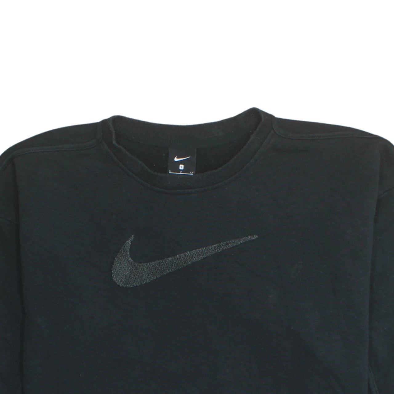 Nike Women Black S Crew Neck Pullover Sweatshirt Cotton Blend