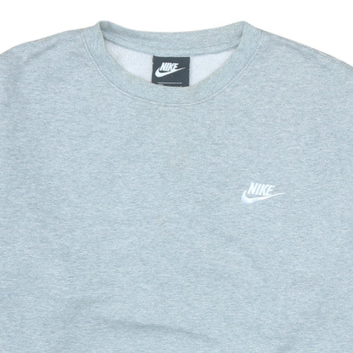 Nike Mens Grey Crew Neck Pullover Sweatshirt L Regular Fit