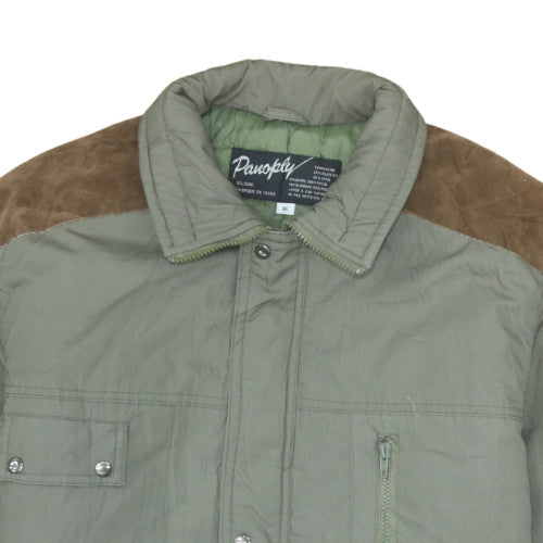 Panoply Men's Green XL Quilted Hunting Jacket with Pockets and Suede Shoulders