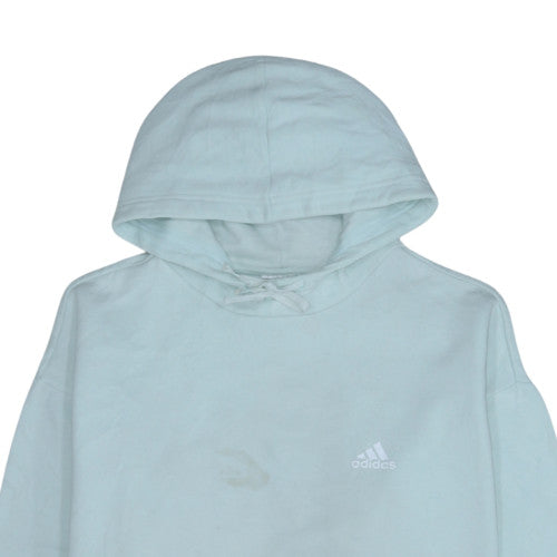 Adidas Women's Blue 1X Pullover Hoodie Cotton Blend Casual