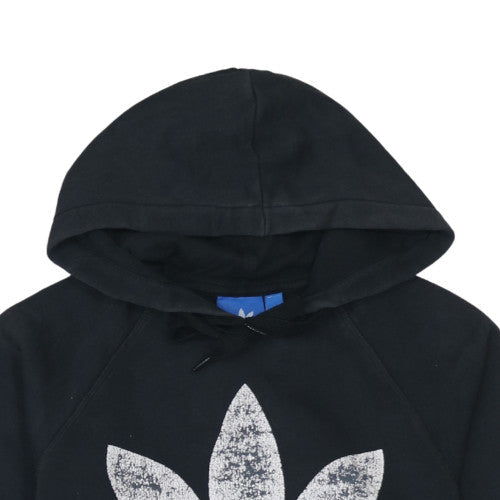 Adidas Mens Black Pullover Hoodie L Sports Retro Graphic Fleece