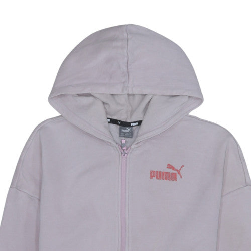 Puma Girls Pink Full Zip Hooded Hoodie 13-14 Years Regular Fit