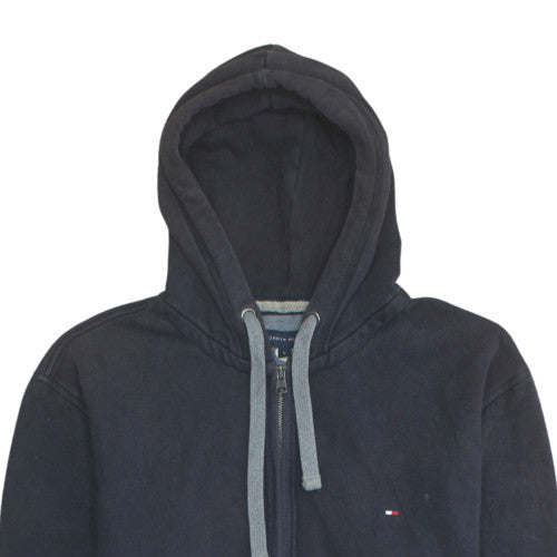 Tommy Hilfiger Men's Black Full Zip Hoodie L Classic Cotton Blend