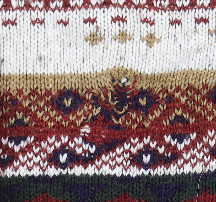 ONUS Men's Multicoloured Fair Isle Wool Blend Crew Neck Jumper XL