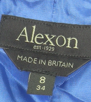Alexon Women's Blue Silk Wool Cropped Suit Jacket Size 8