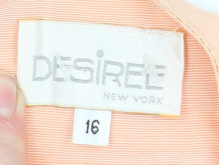 Desiree New York Womens Peach Size 16 Tailored Open Front Blazer