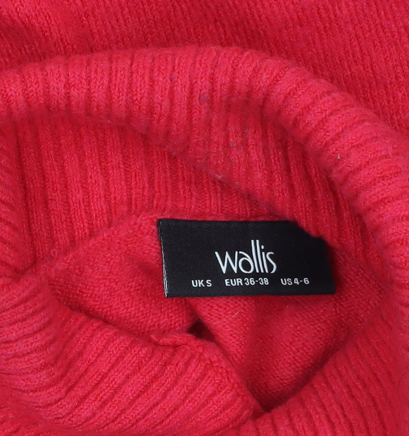 Wallis Women Red Roll Neck Long Sleeve Knit Jumper Size S