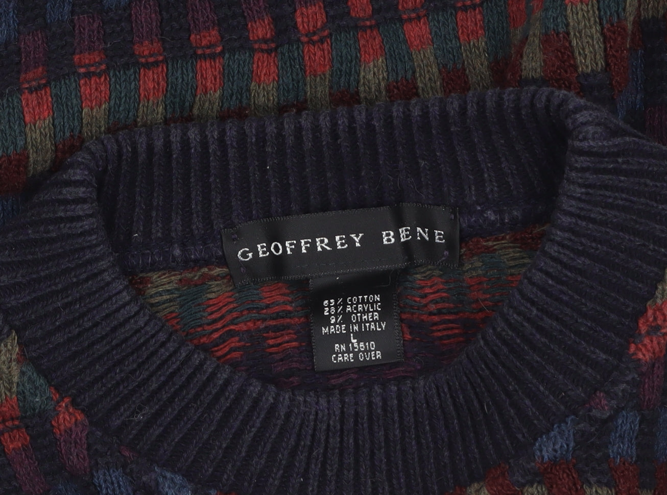 Geoffrey Bene Women's Multicoloured Crew Neck Knit Jumper M