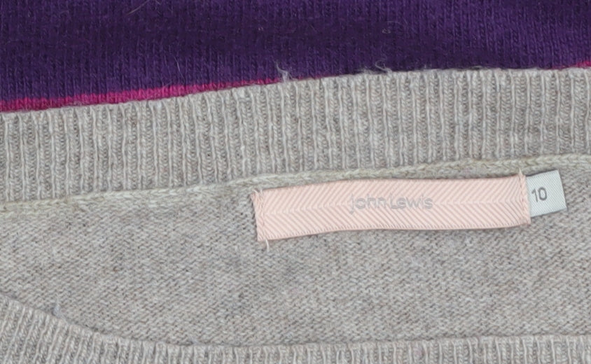 John Lewis Women’s Multicoloured Striped Crew Neck Pullover Jumper Size 10