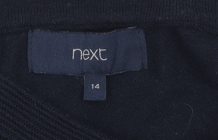 Next Women Grey Boat Neck 3/4 Sleeve Cotton Jumper Size 14