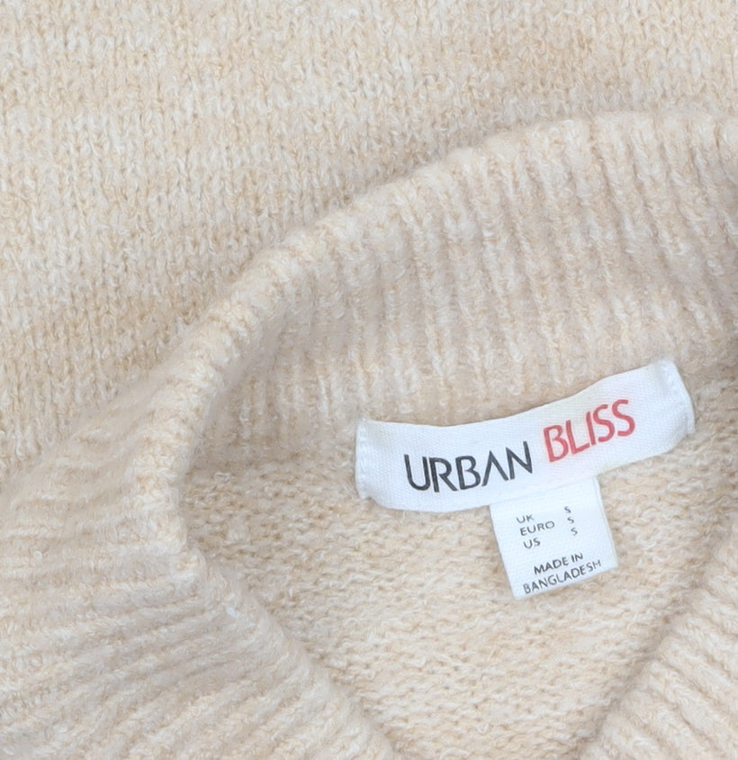 Urban Bliss Women’s Multicoloured Mock Neck Geometric Knit Jumper Size S