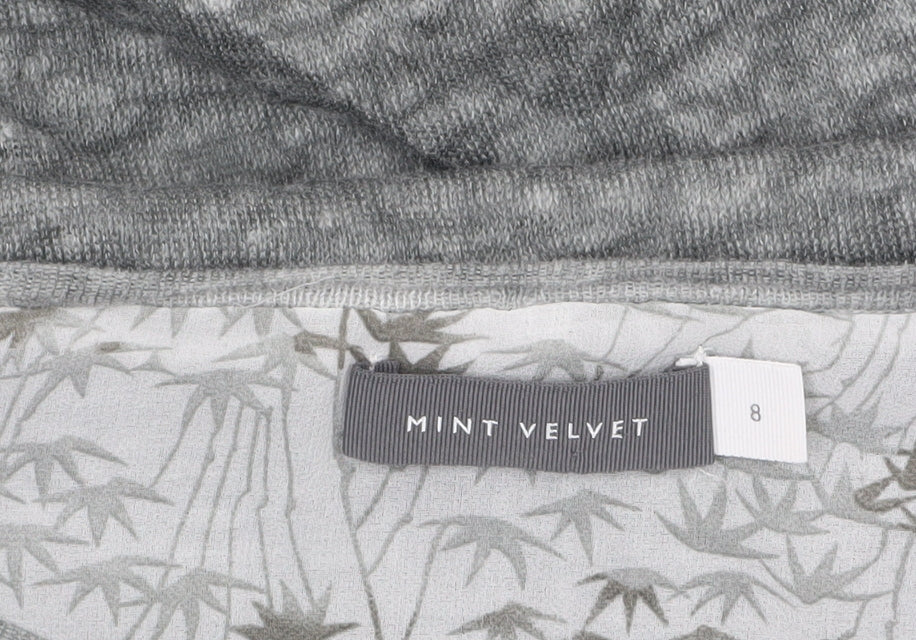 Mint Velvet Women’s Grey Asymmetric Linen Tunic Top Size 8