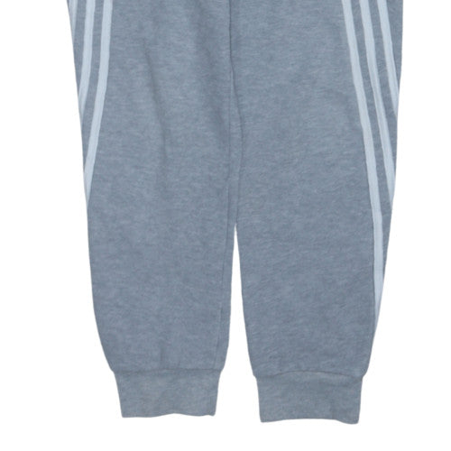 Adidas Boys Grey Jogger Trousers 13-14 Years Regular Fit Fleece Activewear