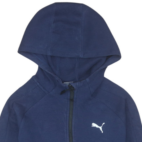Puma Boys Blue Full Zip Hoodie 13-14 Years Long Sleeve Hooded Sweatshirt