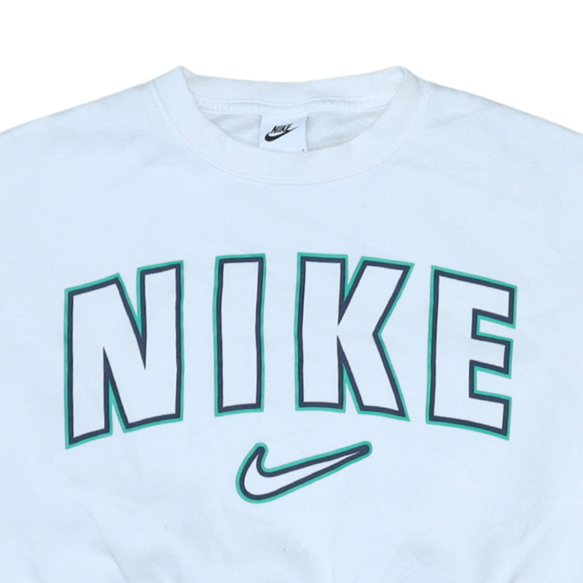 Nike Teens White Pullover Sweatshirt L 146-156cm Logo Crew Neck