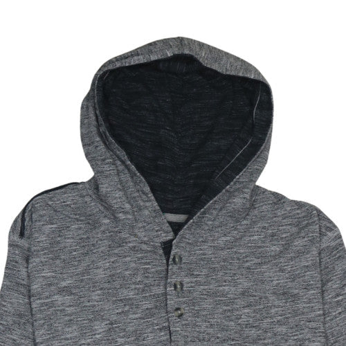 Lee Mens Grey Henley Hoodie Large Cotton Blend Pullover