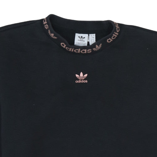 Adidas Womens Black Crew Neck Logo Sweatshirt Size UK 4 Small