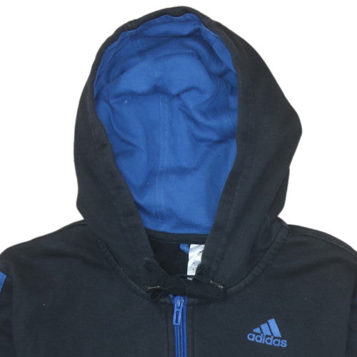 Adidas Men's Black & Blue Full Zip Hoodie Small Classic Style