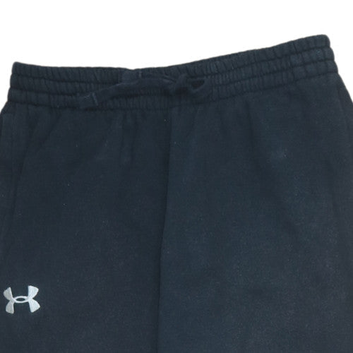 Under Armour Boys Black Jogger Trousers Size 12-13 Years Fleece Activewear