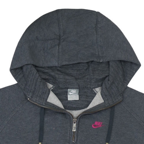 Nike Womens Charcoal Grey XL 1/4 Zip Hooded Pullover Sweatshirt