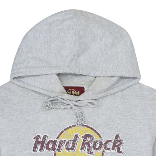 Hard Rock Cafe Men's Grey Pullover Hoodie Large Tenerife Logo
