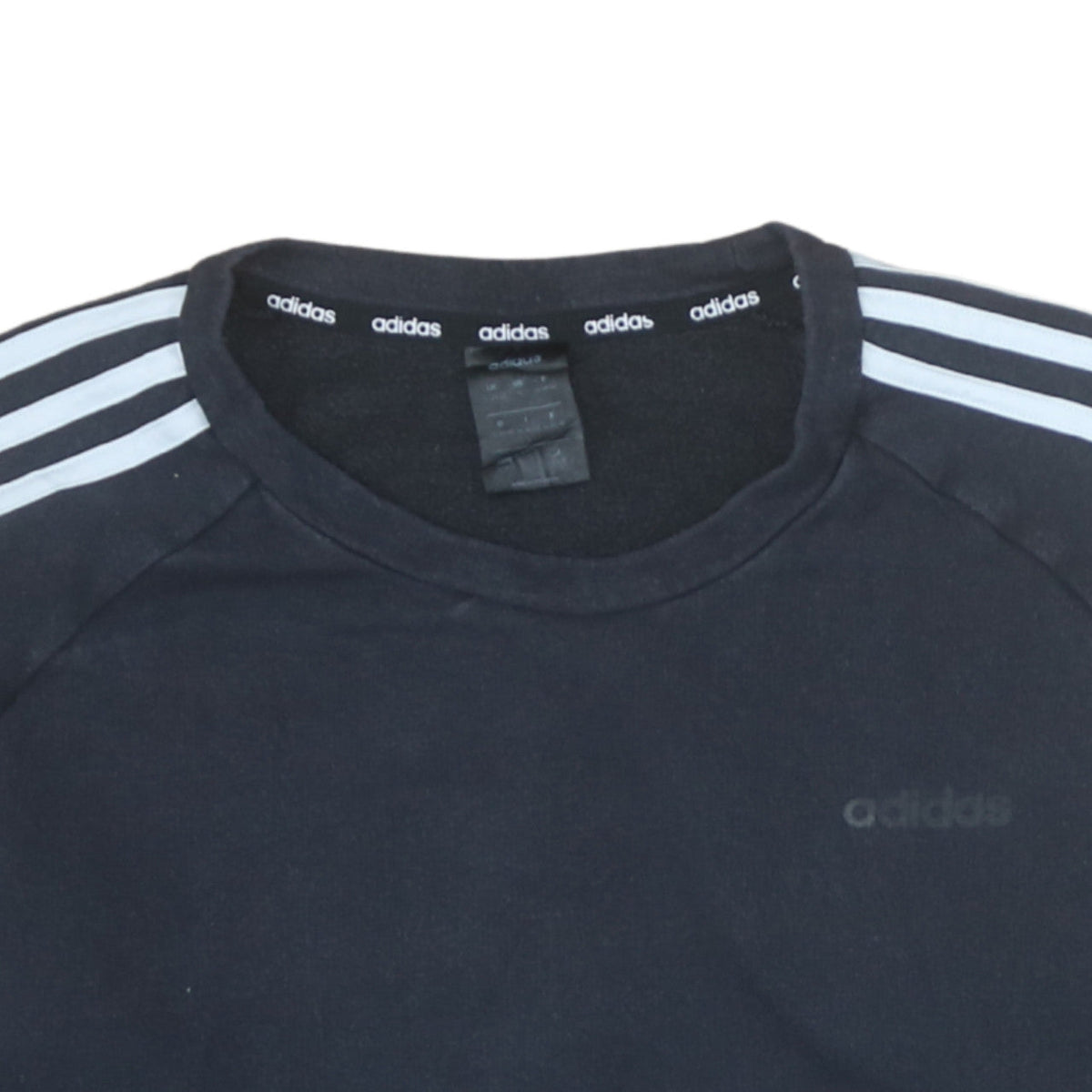 Adidas Women Black Crew Neck Long Sleeve Pullover Sweatshirt Size 14