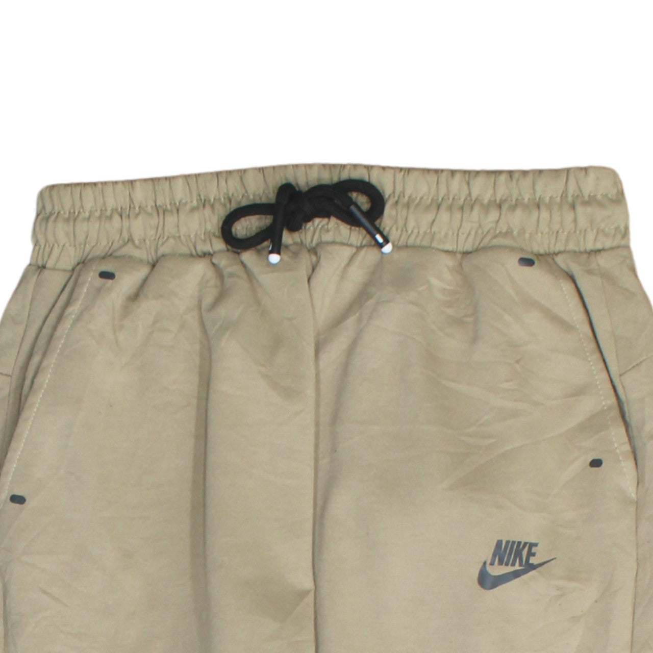 Nike Men Beige Jogger Trousers M Elastic Waist Tapered Fit