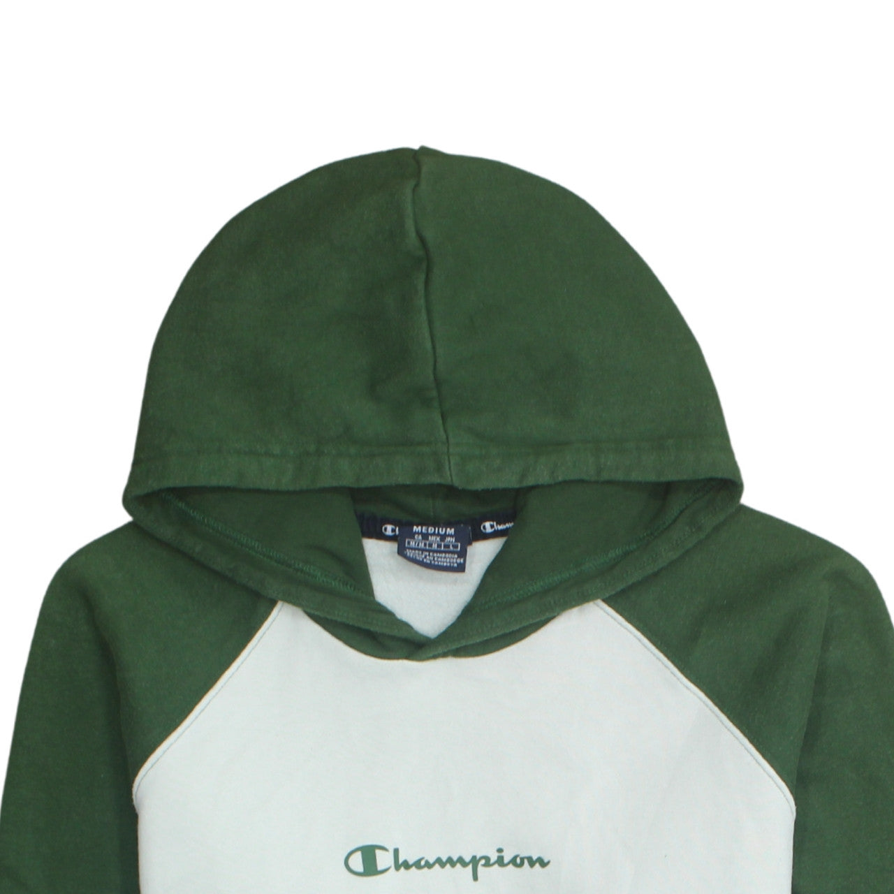 Champion Men's Green Pullover Hoodie Medium Regular Fit Logo