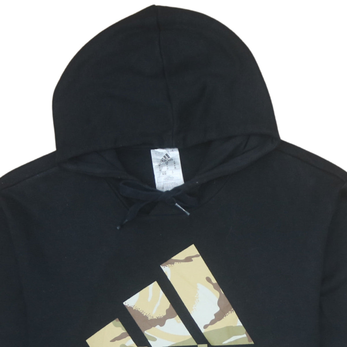 Adidas Mens Black Camo Logo Pullover Hoodie Size M
