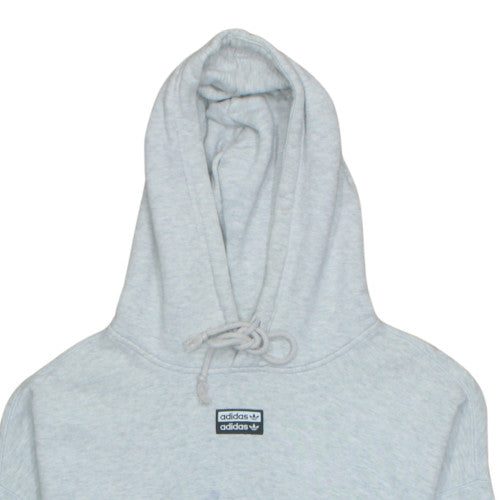 Adidas Women Grey Hooded Pullover Hoodie UK 12 Cotton Blend