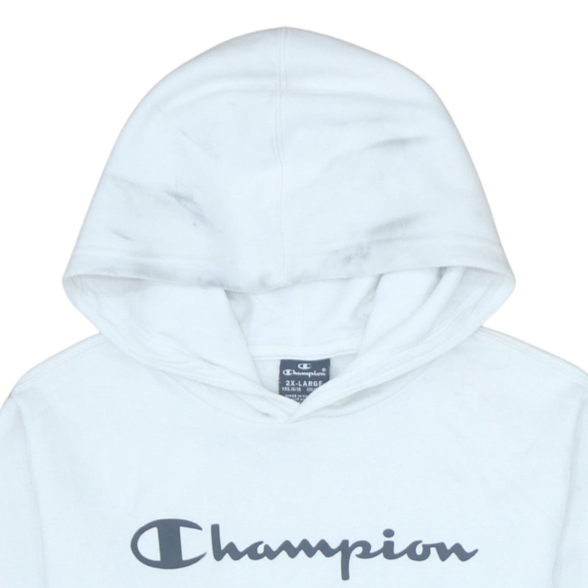 Champion Boys White Pullover Hoodie 2XL Logo Graphic Fleece Sweatshirt
