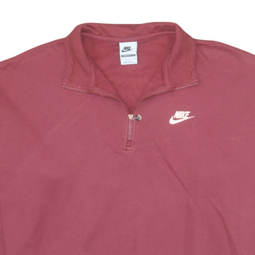 Nike Women’s Burgundy 1/4 Zip Oversized Sweatshirt L
