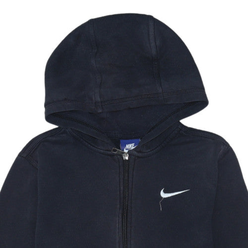 Nike Boys Black Full Zip Hoodie Sweatshirt 12-13 Years Fleece Lined