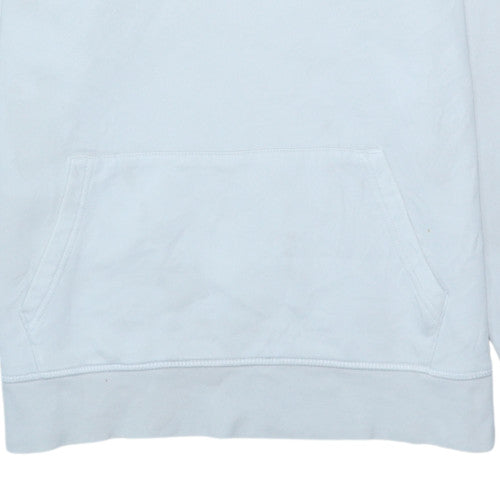 Tommy Hilfiger Men's White Pullover Hoodie M Logo Cotton Fleece