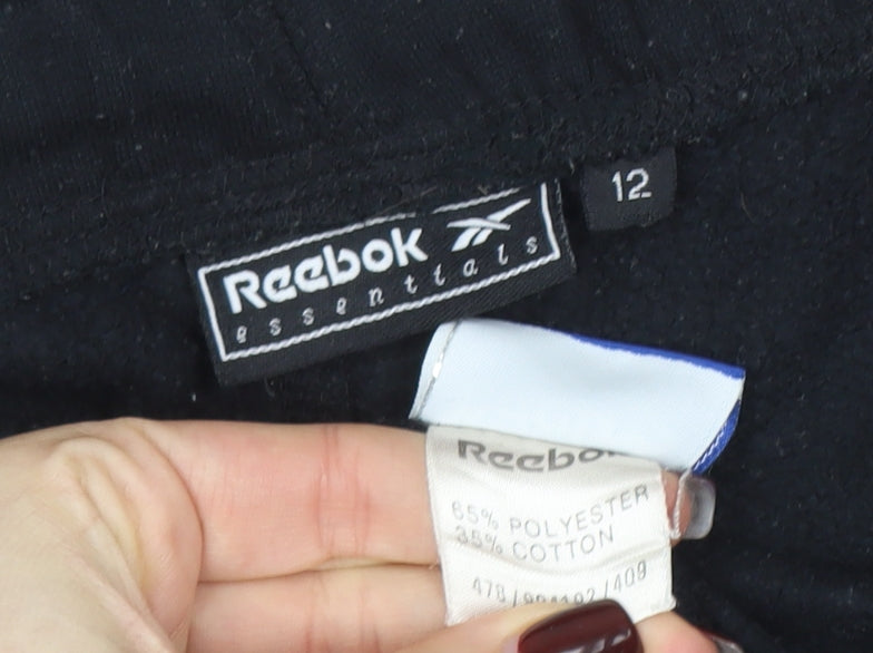 Reebok Womens Black Size 12 Essentials Sweatpants Activewear Trousers