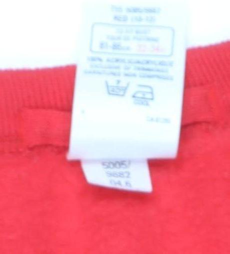 Marks & Spencer Women Red 10-12 V-Neck Button Cardigan