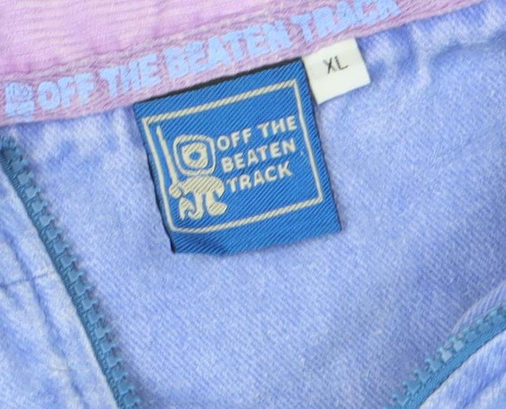 Off The Beaten Track Women Blue XL Pullover 1/2 Zip Sweatshirt