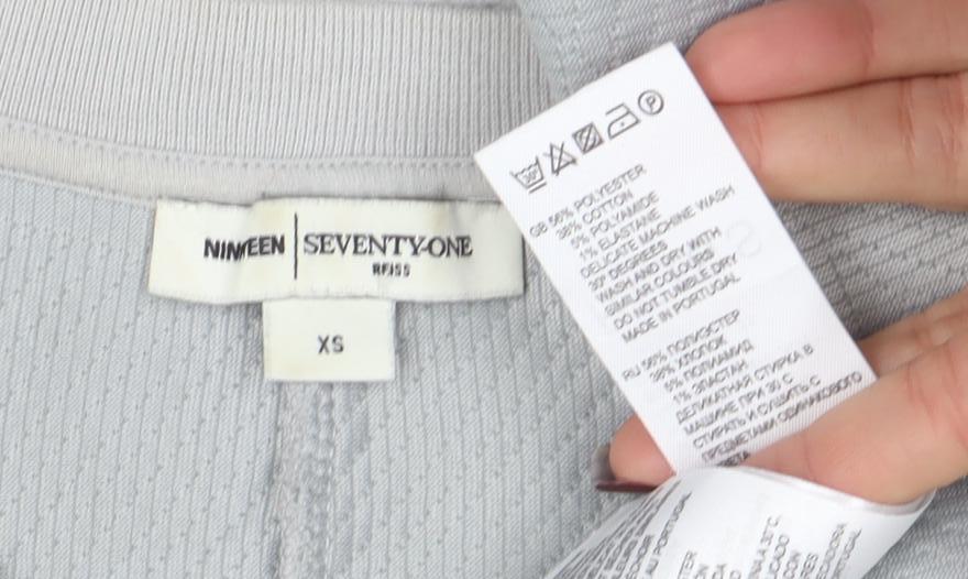 Ninmeen Seventyseven Paris Women Grey XS Crew Neck Textured Sweatshirt